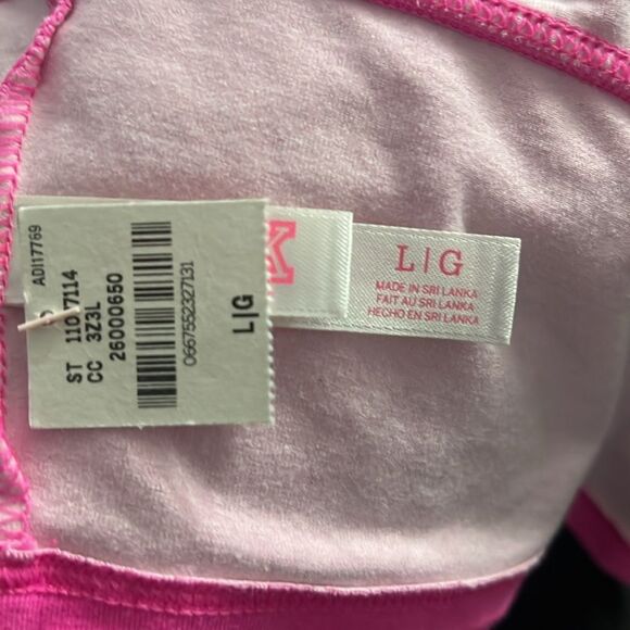 Victorias Secret Pink Cotton Strapless Unlined Bandeau ruched front long bra L - Picture 4 of 4